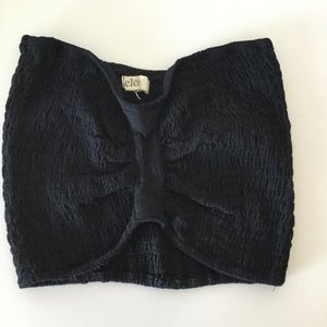 Black scrunch bandeau top